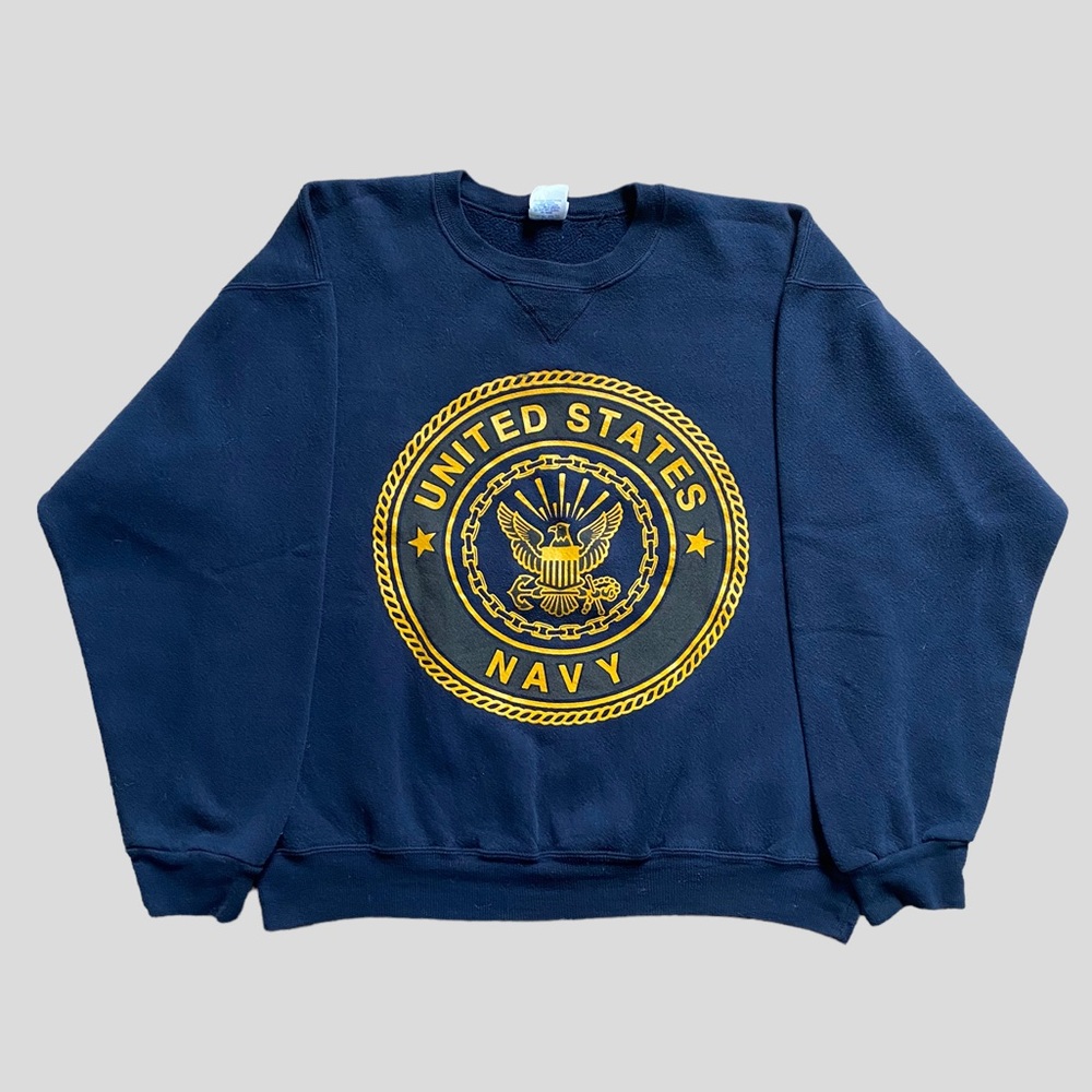 Vintage Navy Blue United States Crewneck Sweatshirt